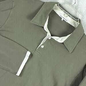 Standard James Perse Sueded Jersey Rugby Polo Shirt Mens 1 (S) Slate Green USA